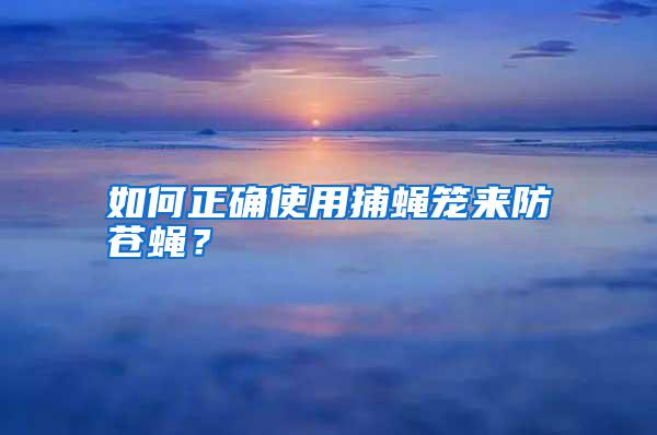 如何正确使用捕蝇笼来防苍蝇?