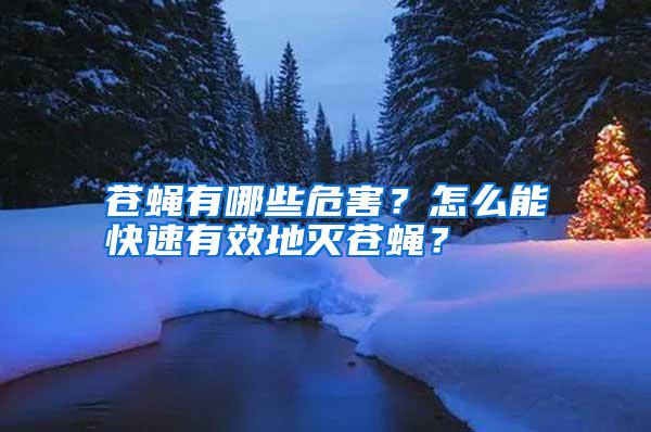 苍蝇有哪些危害？怎么能快速有效地灭苍蝇？