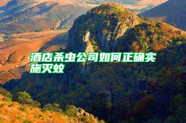 酒店杀虫公司如何正确实施灭蚊