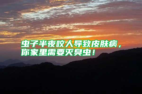 虫子半夜咬人导致皮肤病，你家里需要灭臭虫！