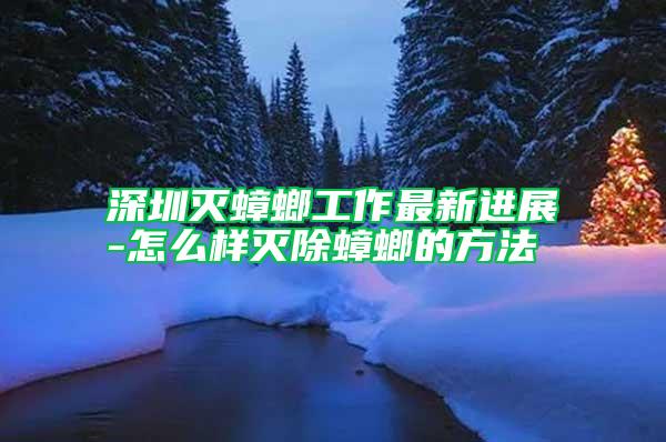 深圳灭蟑螂工作最新进展-怎么样灭除蟑螂的方法