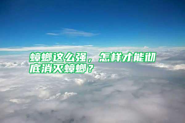 蟑螂这么强，怎样才能彻底消灭蟑螂？