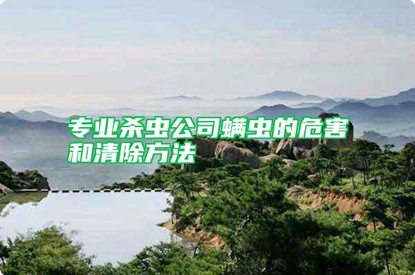 专业杀虫公司螨虫的危害和清除方法