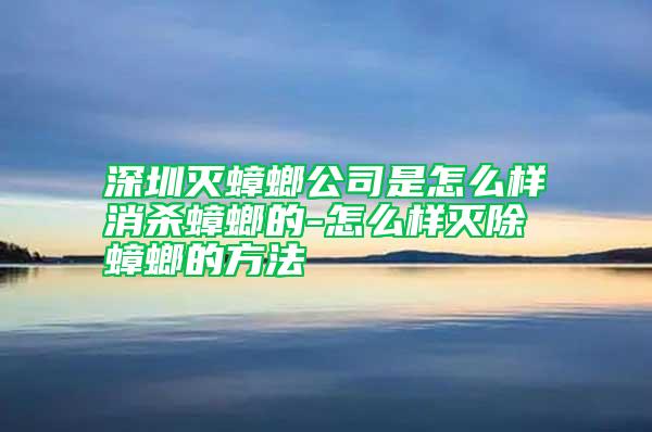 深圳灭蟑螂公司是怎么样消杀蟑螂的-怎么样灭除蟑螂的方法