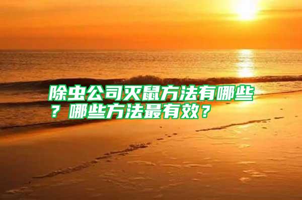 除虫公司灭鼠方法有哪些?哪些方法最有效?