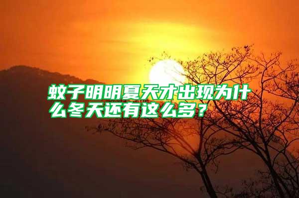 蚊子明明夏天才出现为什么冬天还有这么多？