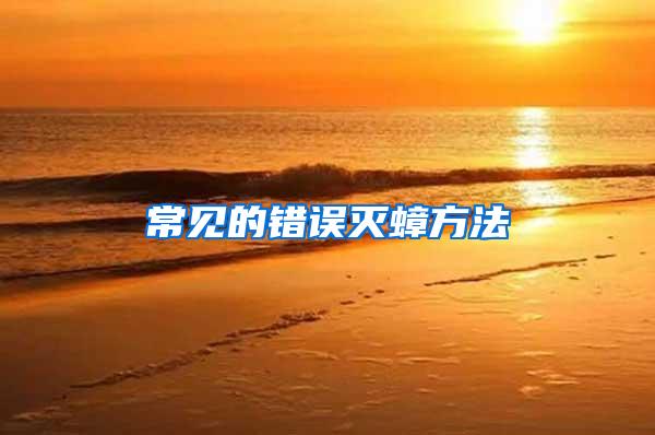 常见的错误灭蟑方法