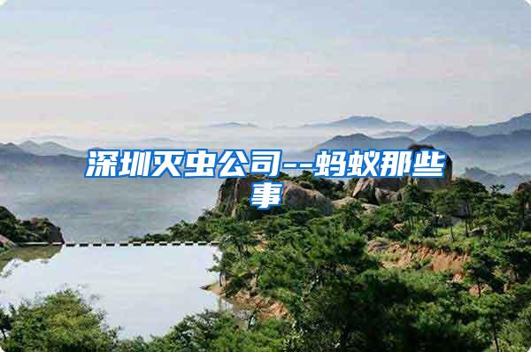 深圳灭虫公司--蚂蚁那些事