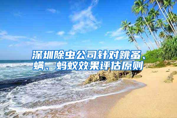 深圳除虫公司针对跳蚤、螨、蚂蚁效果评估原则
