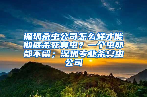 深圳杀虫公司怎么样才能彻底杀死臭虫?一个虫卵都不留;深圳专业杀臭虫公司