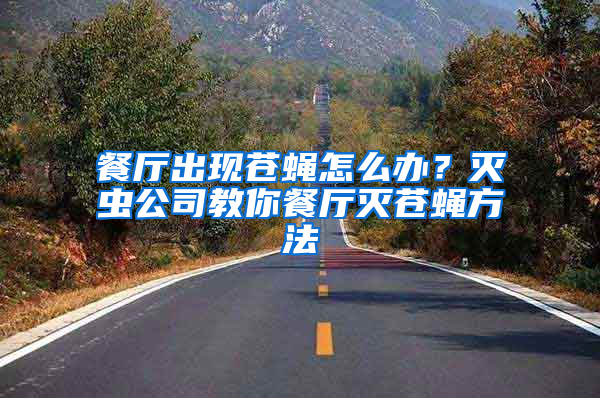 餐厅出现苍蝇怎么办？灭虫公司教你餐厅灭苍蝇方法