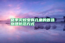 夏季灭蚊虫有儿童的首选物理防范方式
